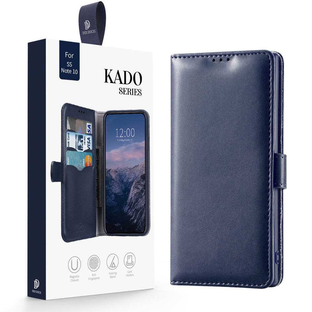 Samsung Galaxy Note 10 Case Made With PU Leather + TPU - Blue