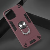 Shockproof Armour Protective iPhone 12 Pro Max Case - Wine Red