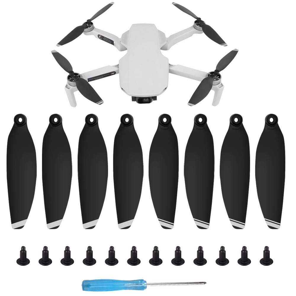 Low Noise Quick-release Wing Propellers for DJI Mini 2 - Black/Silver