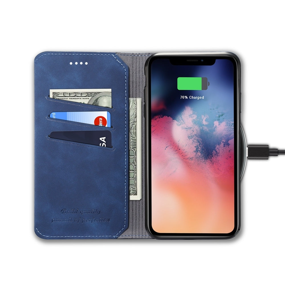 iPhone 11 Pro Case SUTENI With PU Leather and TPU - Blue