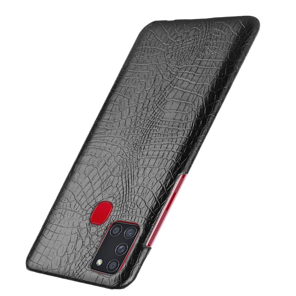 Samsung Galaxy A21s Case Crocodile Texture - Black