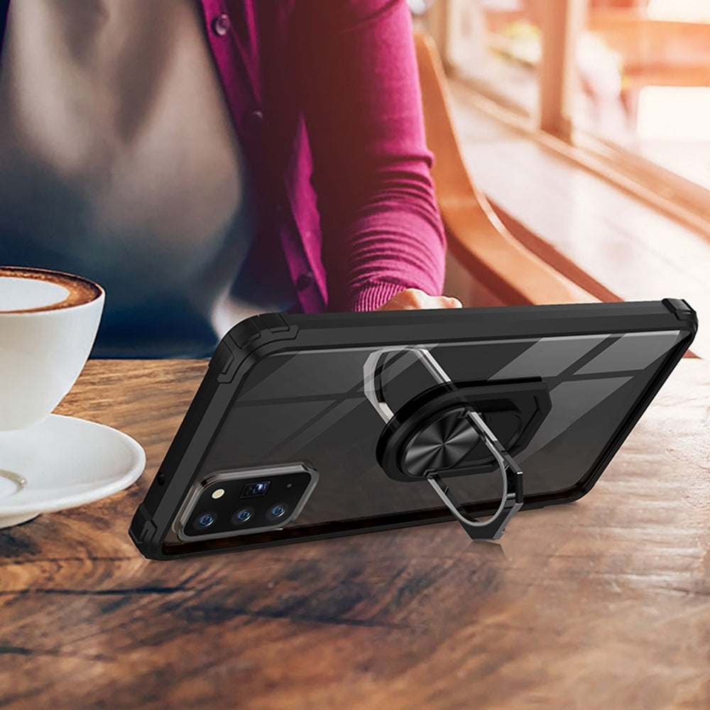 Samsung Galaxy Note 20 Case Made With Metal Ring Holder - Black