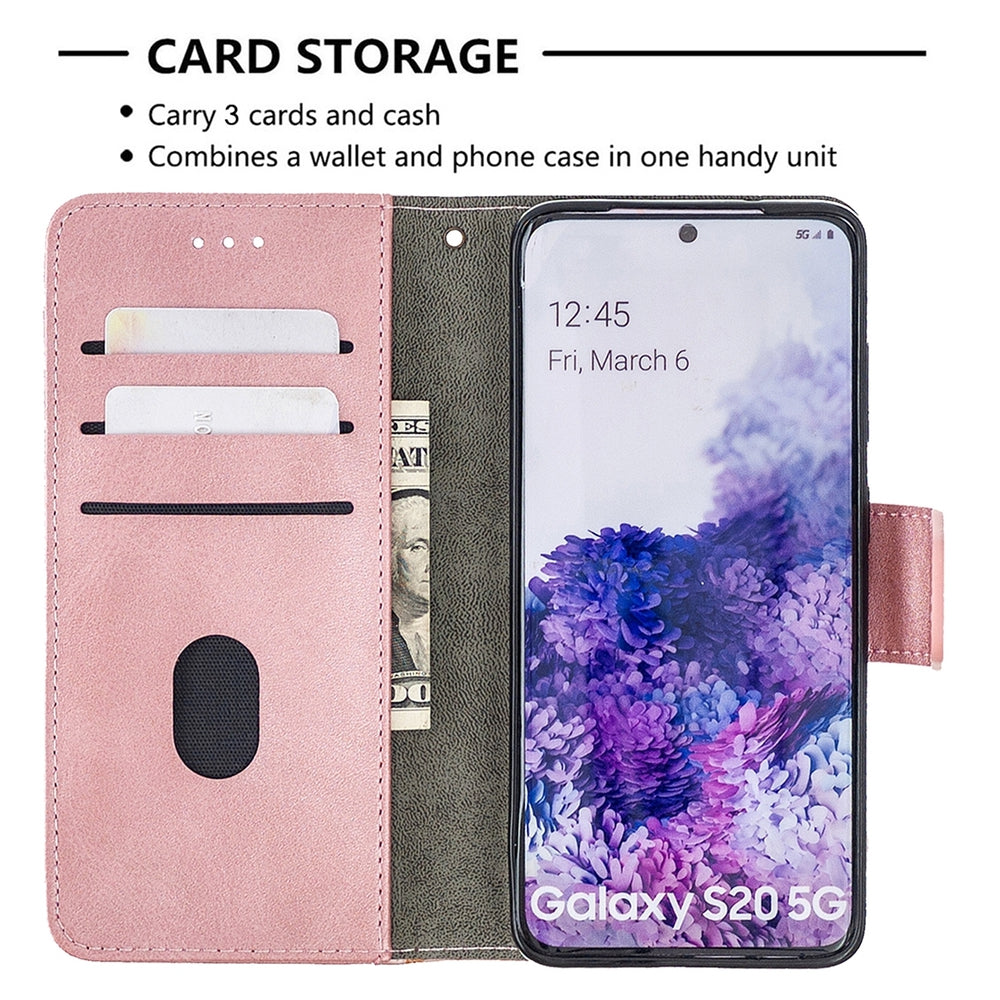 Samsung Galaxy S20 Case made With PU Leather - Rose Gold