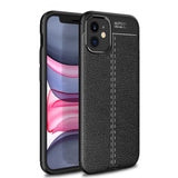 iPhone 12 Mini Case Made With Litchi Texture and TPU - Black