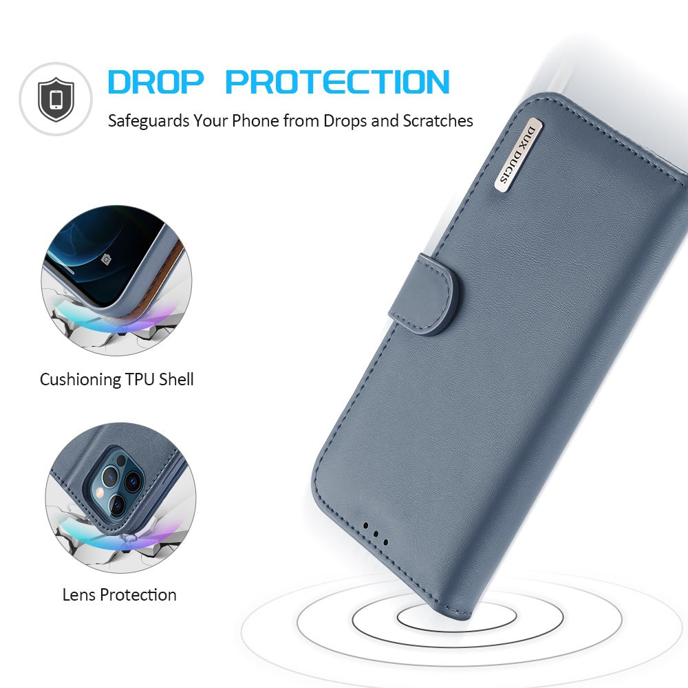 iPhone 12 Pro Max Case Made With PU Leather + TPU - Light Blue