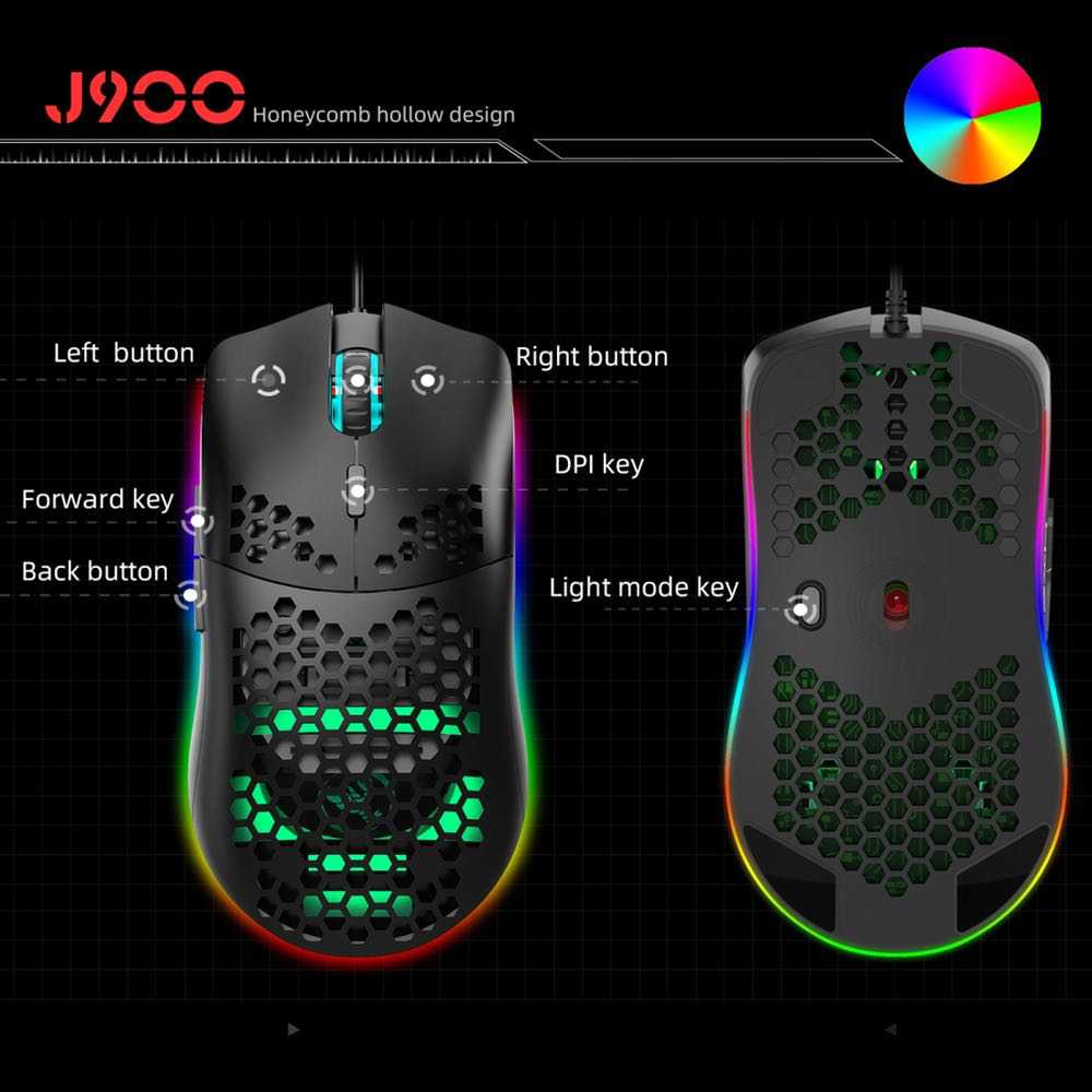 Gaming Mouse Wired 6 Keys RGB Lighting Programmable