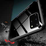 PU Leather + Organic Glass + Silicone with Metal Iron Sheet protective Samsung S20 Ultra Case