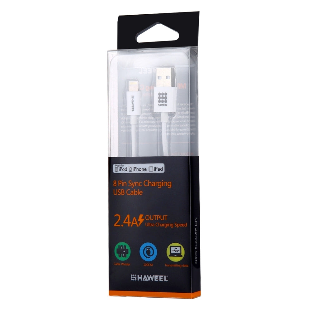 Lightning Cable HAWEEL MFI Certified 1M - White