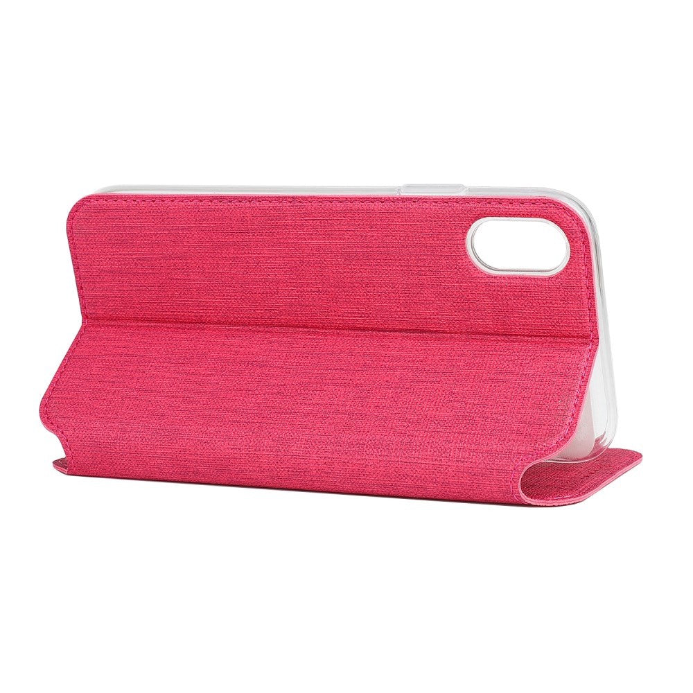 iPhone XS Max Case VILI DMX Cross Texture PU Leather - Rose