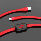 HOCO USB C Charger Cable with Timing Display 1.2M - Red