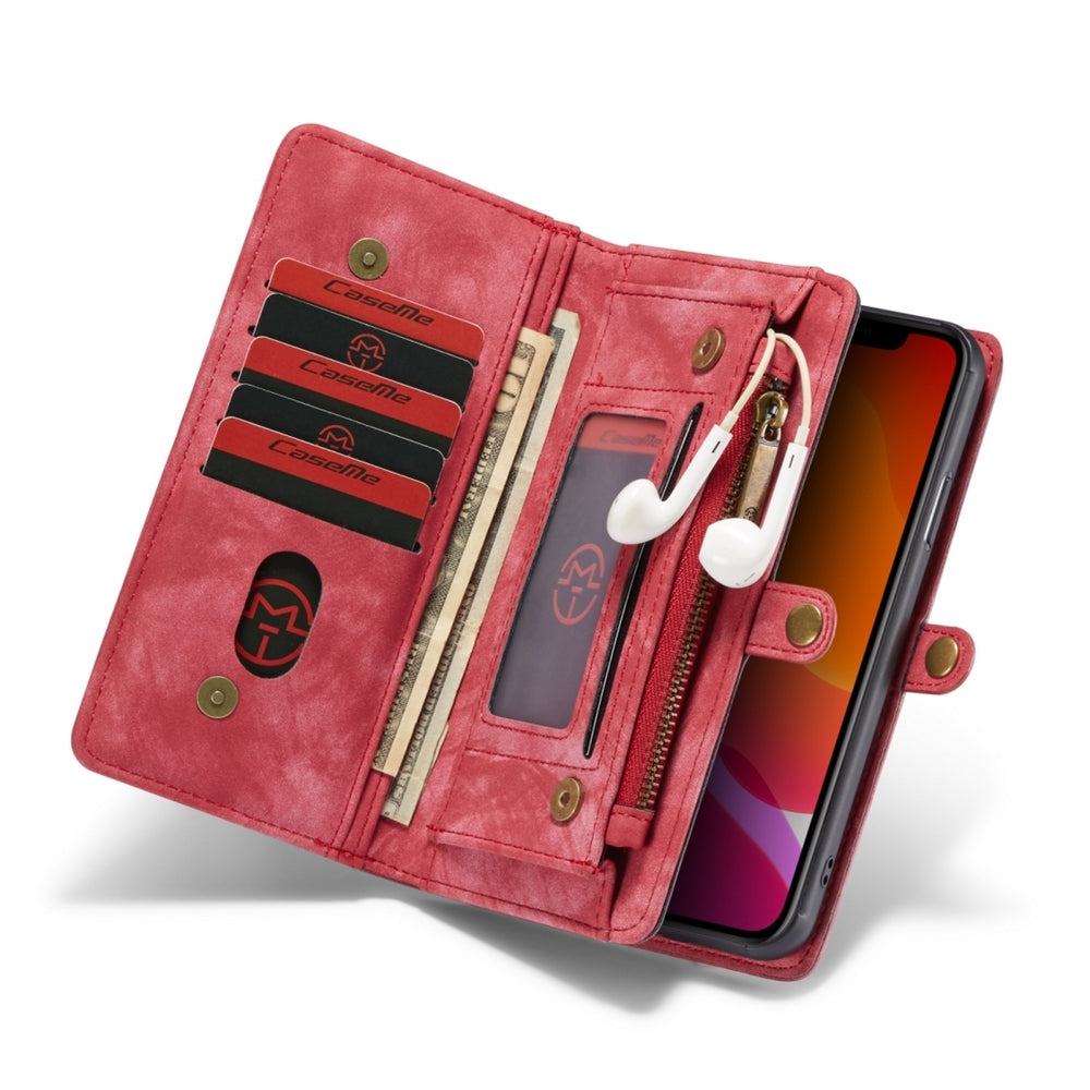 iPhone 11 Pro Case CASEME Multi-slot Detachable Wallet - Red