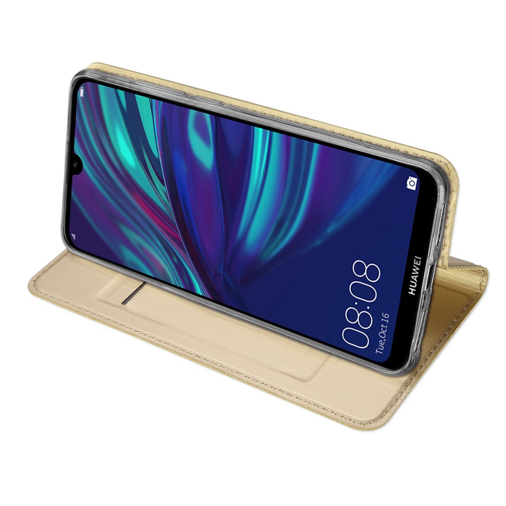 Huawei Y7 Pro 2019 Case Made With PU Leather + TPU - Gold