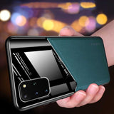 PU Leather + Organic Glass + Silicone with Metal Iron Sheet protective Samsung S20 Ultra Case