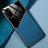 PU Leather + Organic Glass + Silicone with Metal Iron Sheet protective Samsung S20 Ultra Case