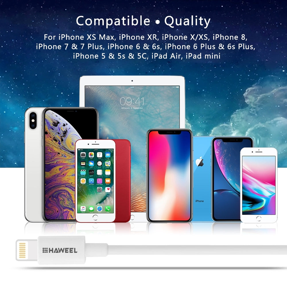 Lightning Cable HAWEEL MFI Certified 1M - White