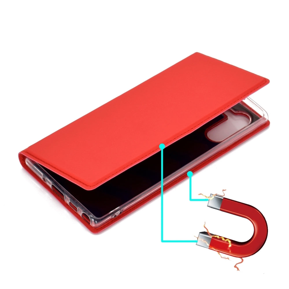 Samsung Galaxy Note 10 Case Ultra-thin PU Leather Wallet - Red