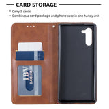 Samsung Galaxy Note 10 Case Rhombus Texture Wallet Case - Brown