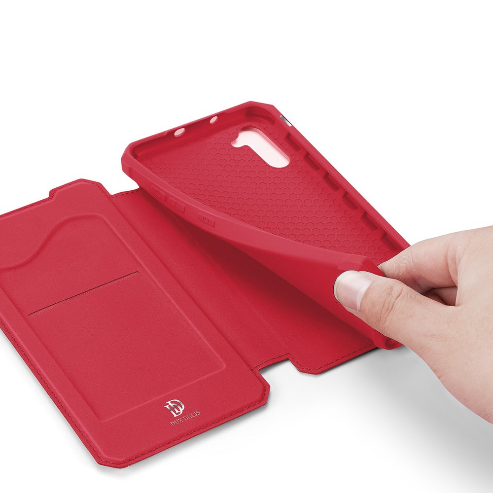 Samsung Galaxy Note 10 Case Made With PU Leather + TPU - Red