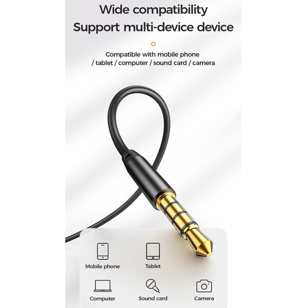 Selfie Stick Portable Mini Condenser Microphone With 3.5mm Aux Connector,  Silver