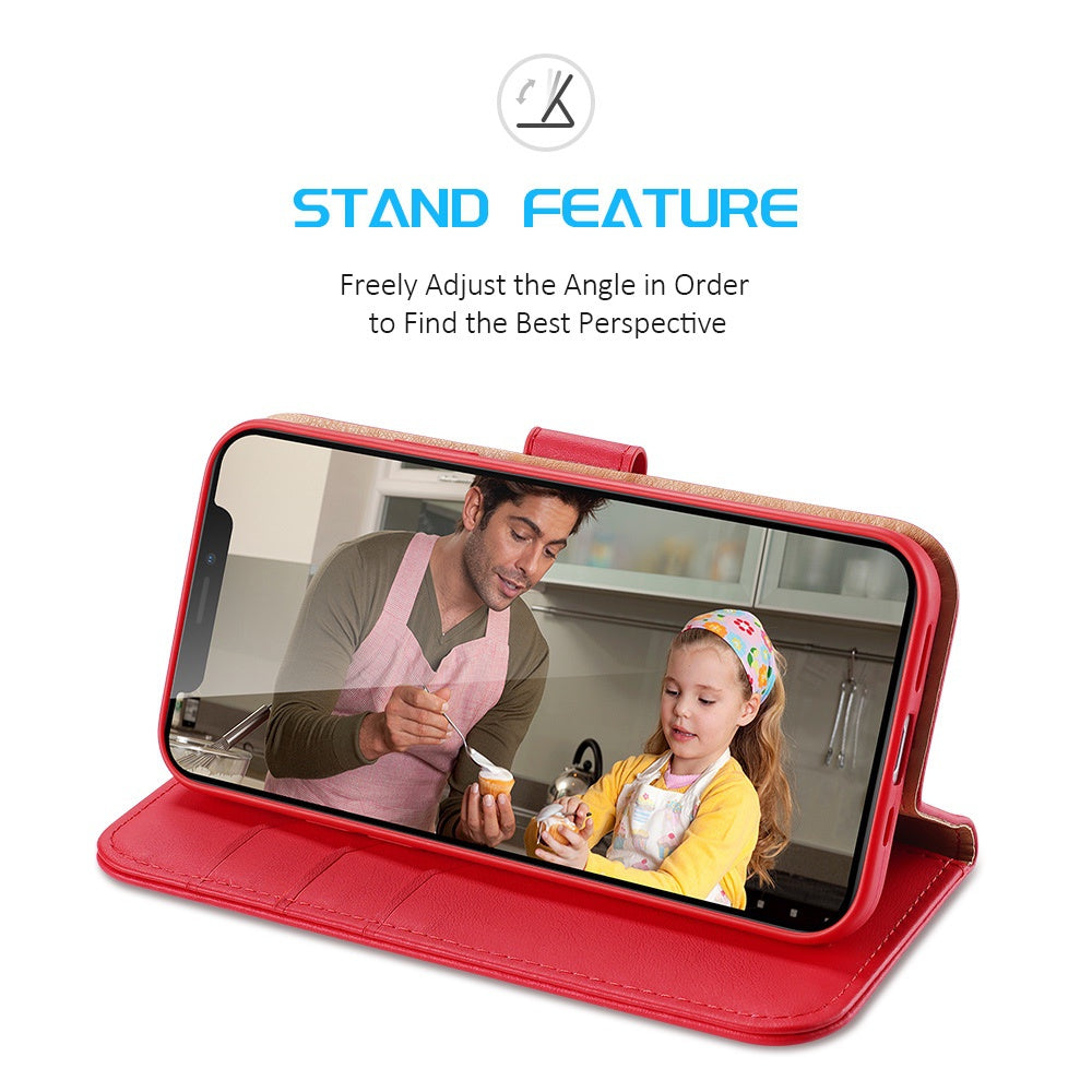 iPhone 12 Pro Max Case Made With PU Leather + TPU - Red