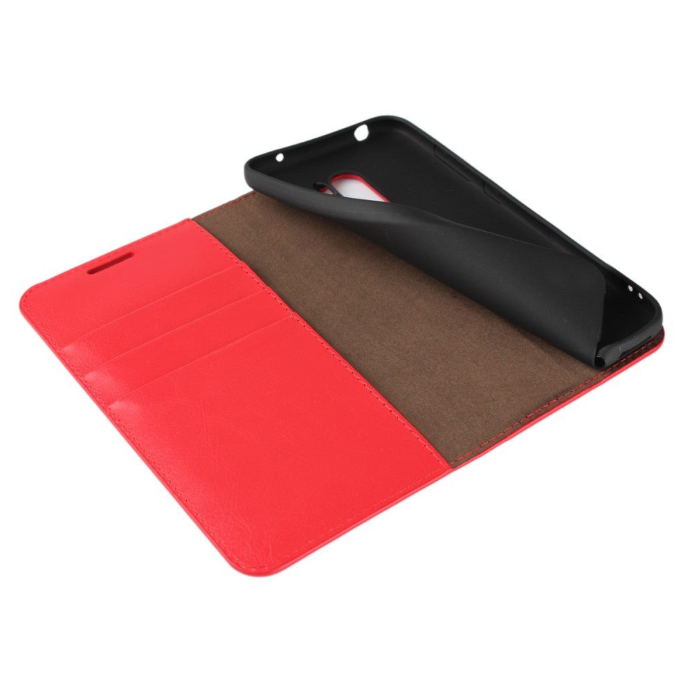 Xiaomi Pocophone F1 Case Genuine Leather Wallet - Red