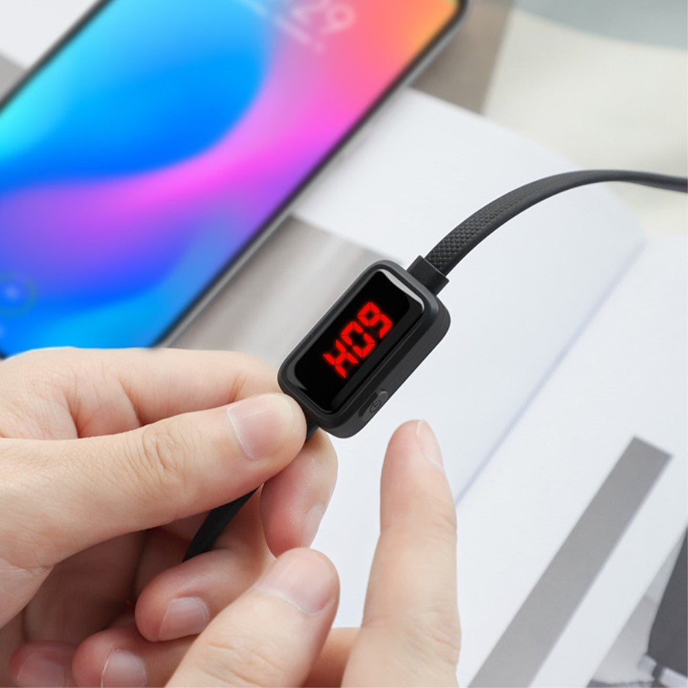HOCO USB C Charger Cable with Timing Display 1.2M - Black