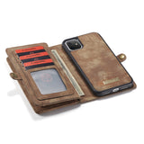 iPhone 11 Case CASEME Multi-slot Detachable Wallet - Brown