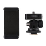 Phone Clamp with Cold Shoe Tripod Mount Adapter - Black