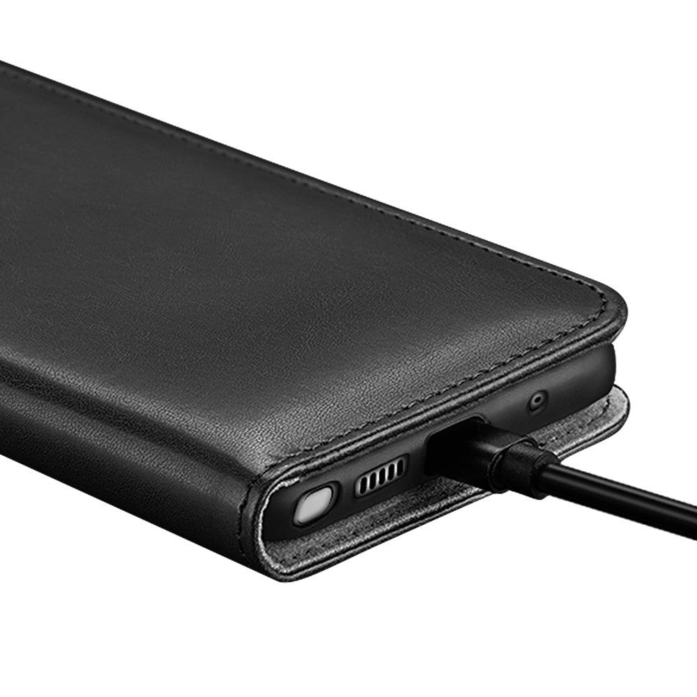 Samsung Galaxy Note 20 Case With PU Leather and Soft TPU - Black