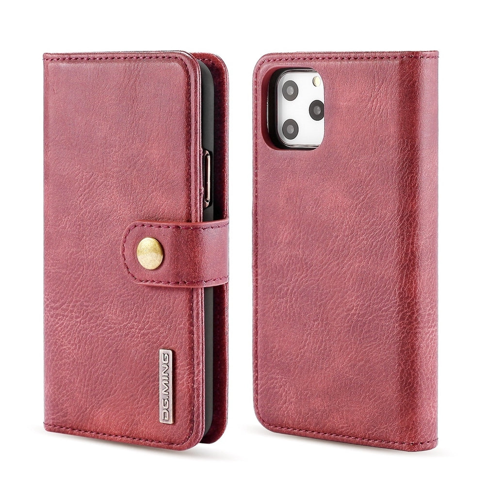 iPhone 11 Pro Case Detachable 2-in-1 Split Leather - Wine Red