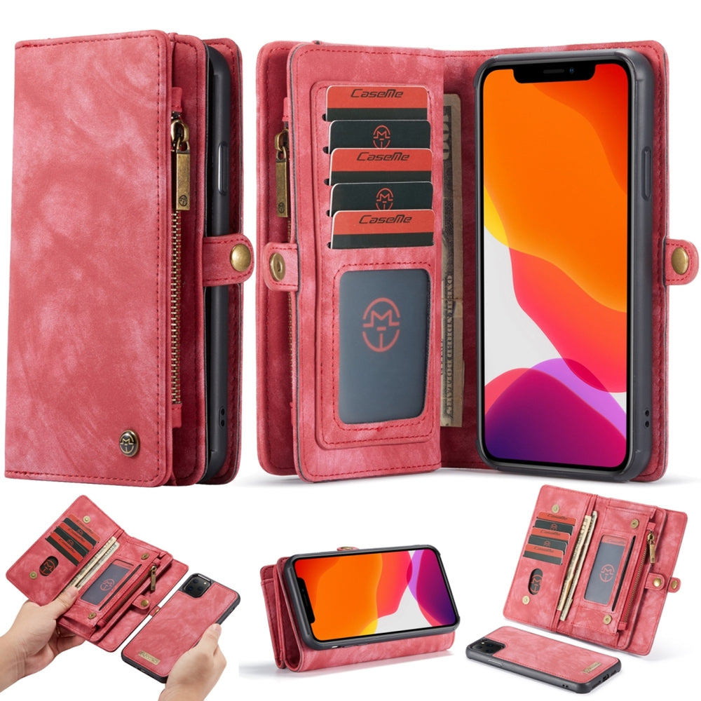 iPhone 11 Pro Case CASEME Multi-slot Detachable Wallet - Red