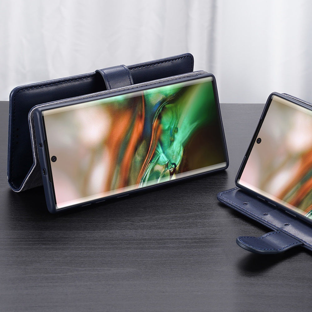 Samsung Galaxy Note 10 Case Made With PU Leather + TPU - Blue