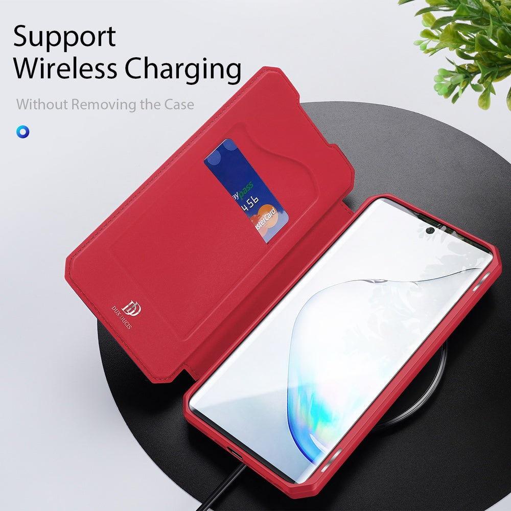 Samsung Galaxy Note 10 Case Made With PU Leather + TPU - Red