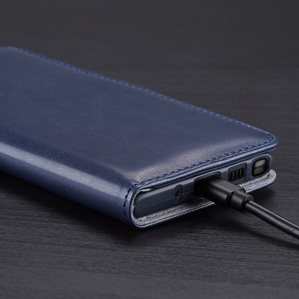 Samsung Galaxy Note 10 Case Made With PU Leather + TPU - Blue