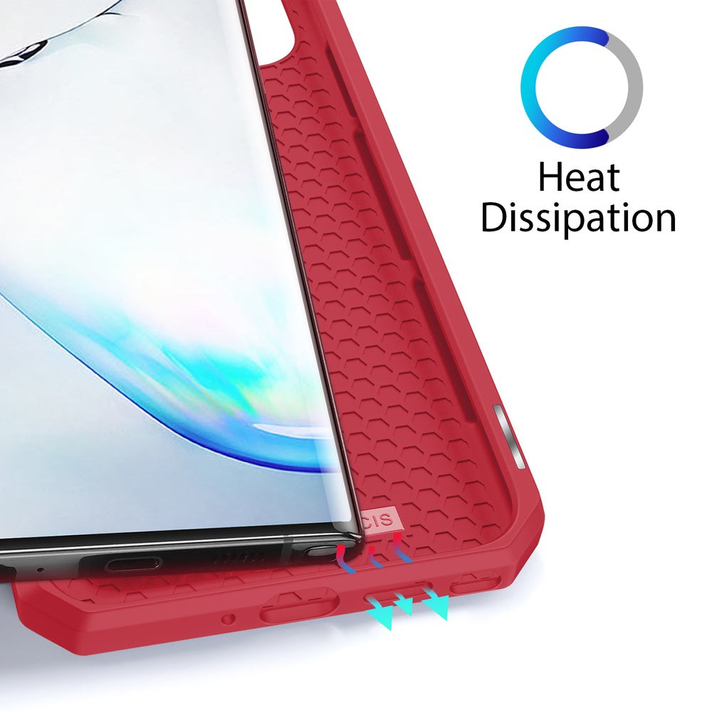 Samsung Galaxy Note 10 Case Made With PU Leather + TPU - Red