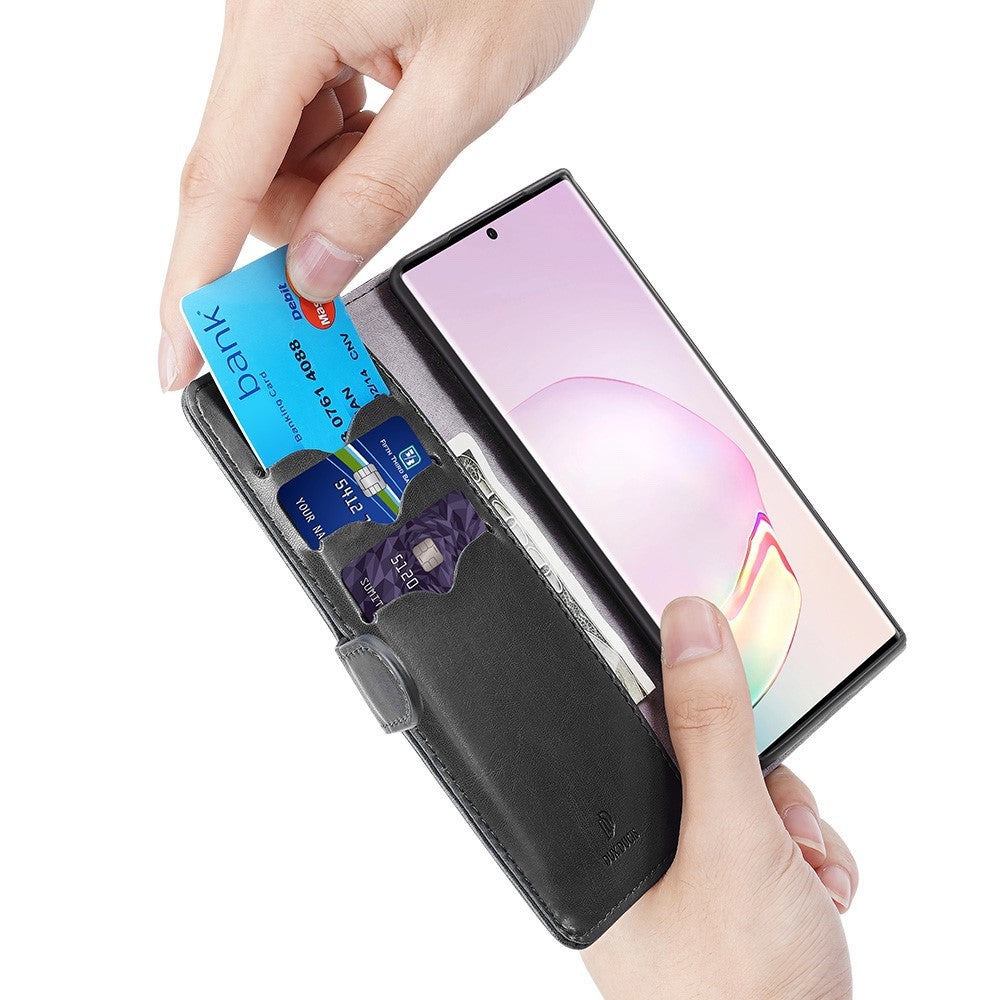 Samsung Galaxy Note 20 Case With PU Leather and Soft TPU - Black