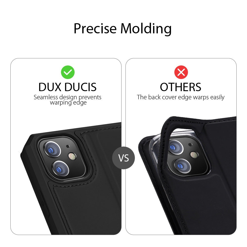 iPhone 12 Mini Case Made With Soft TPU and PU Leather - Black