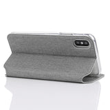 VILI DMX Cross Texture PU Leather iPhone XS Max Case - Grey