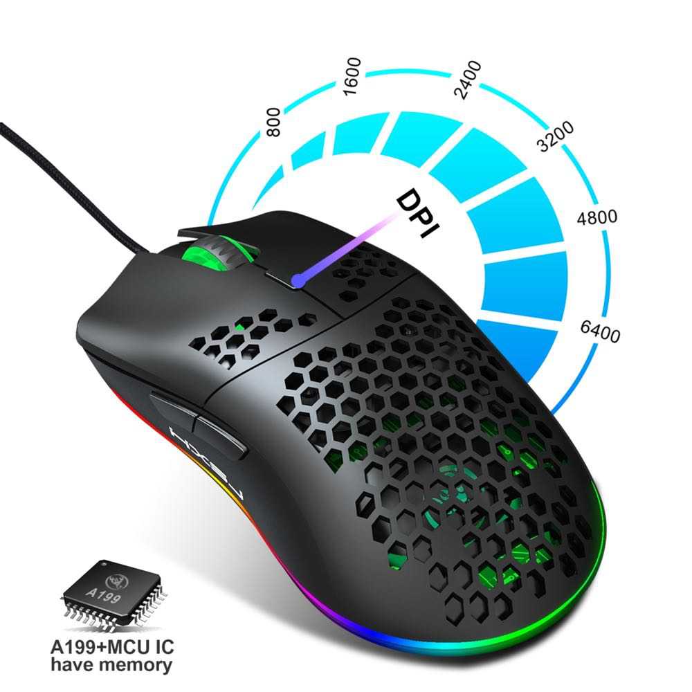 Gaming Mouse Wired 6 Keys RGB Lighting Programmable