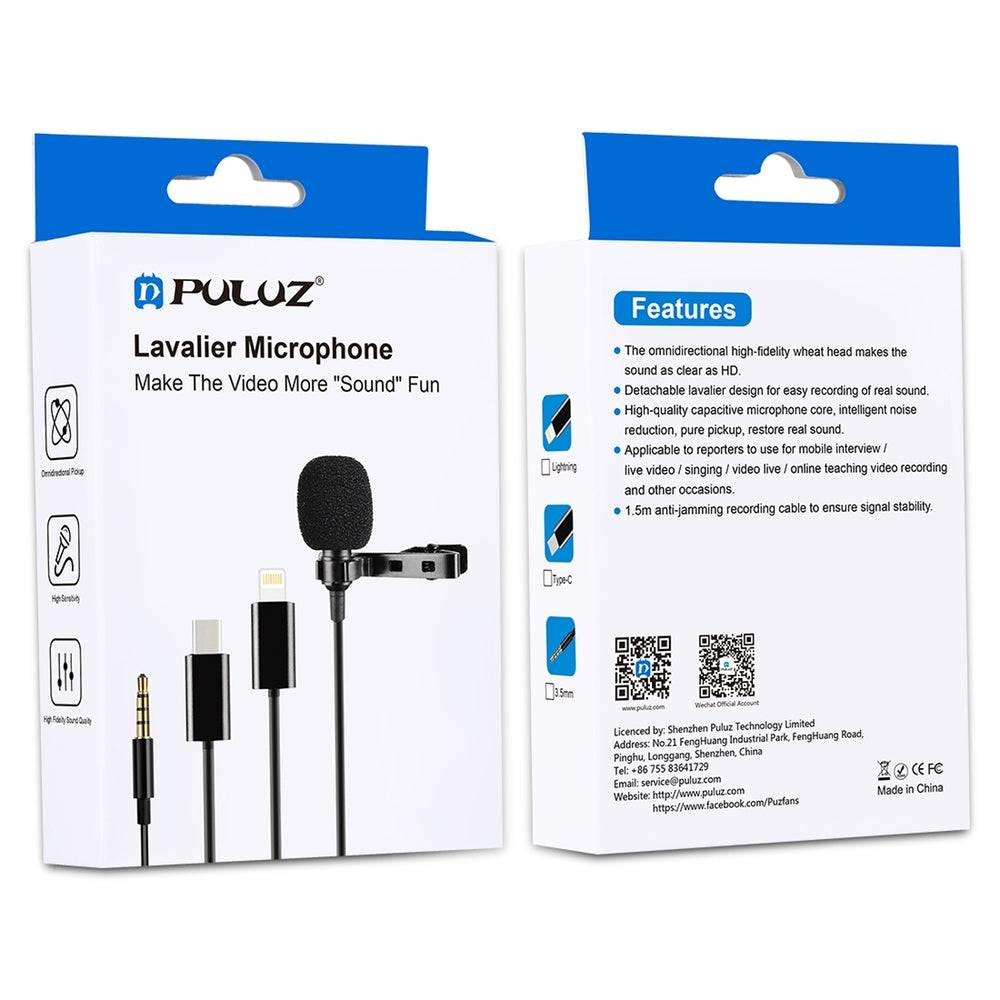 Microphone 3.5mm Jack PULUZ Wired Condenser Recording