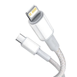 USB C to Lightning Cable 2M BASEUS 20W PD Fast Charging - White