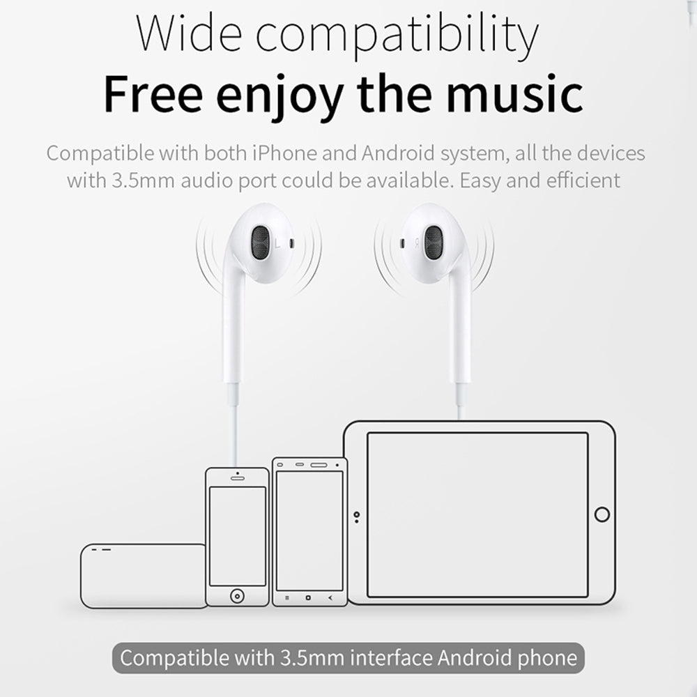 Earphones with Mic JOYROOM In-ear Stereo - White