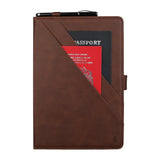 PU Leather Pen Slot Samsung Tab S5e Case - Dark Brown