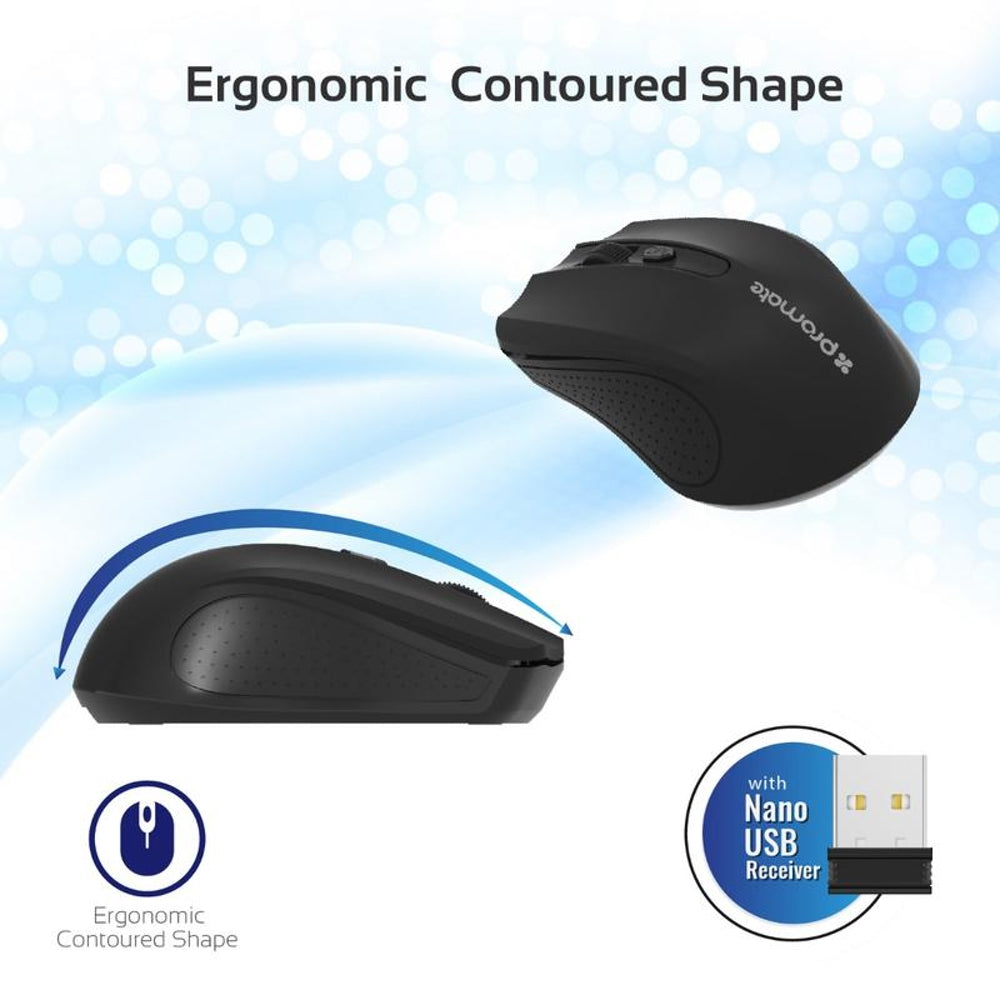 Wireless Mouse PROMATE Ergonomic 2.4GHz