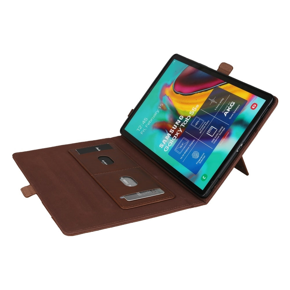 Samsung Tab S5e Case PU Leather with Pen Slot - Dark Brown