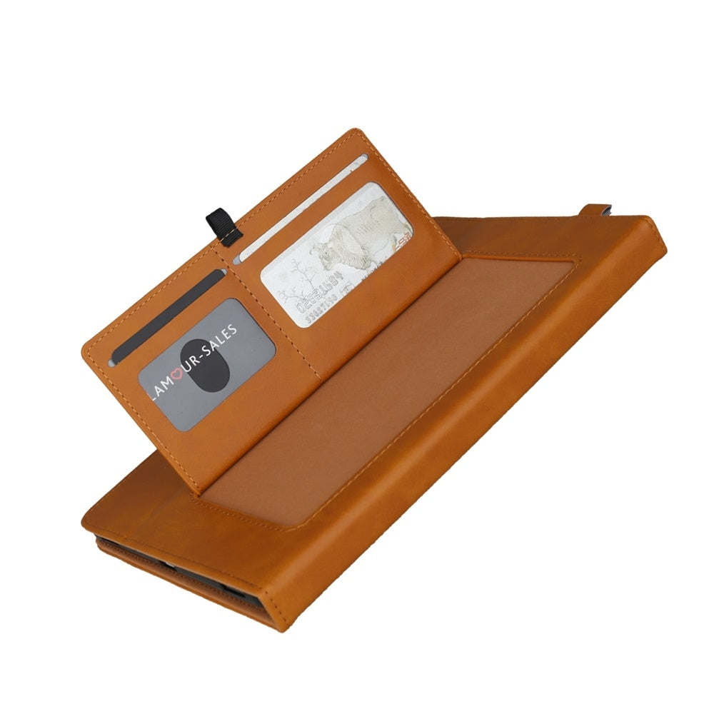 Samsung Tab A 10.1 Case PU Leather Flip Wallet - Brown