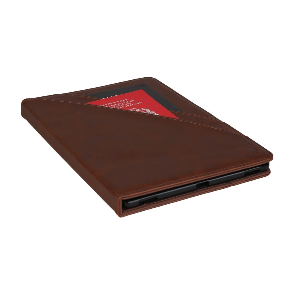 Samsung Tab S5e Case PU Leather with Pen Slot - Dark Brown