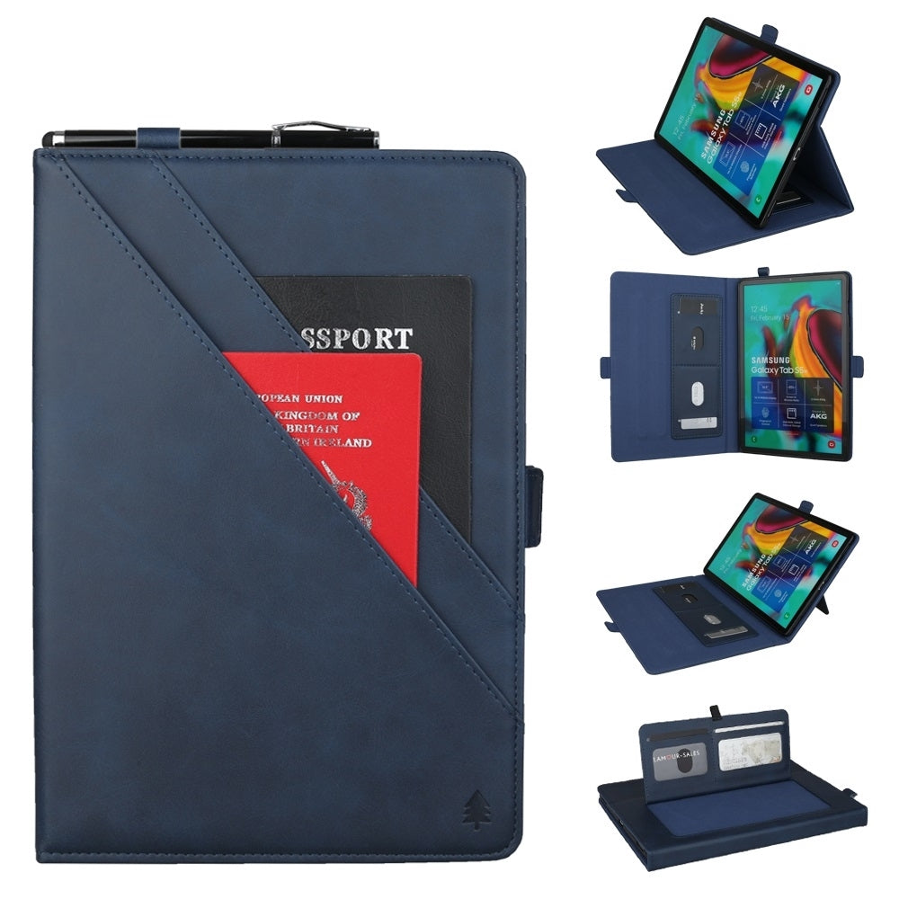 Samsung Tab S5e Case PU Leather With Pen Slot - Blue