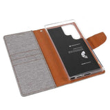 Samsung Galaxy S22 Ultra Canvas Wallet Grey Case