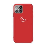 iPhone 12 / iPhone 12 Pro Case With Heart Pattern Decor Matte - Red